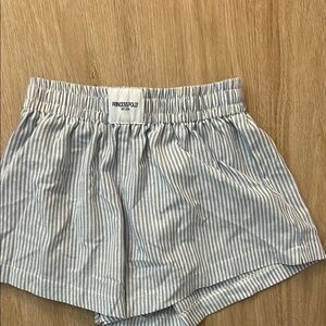 Princess Polly Light Blue Striped Shorts
